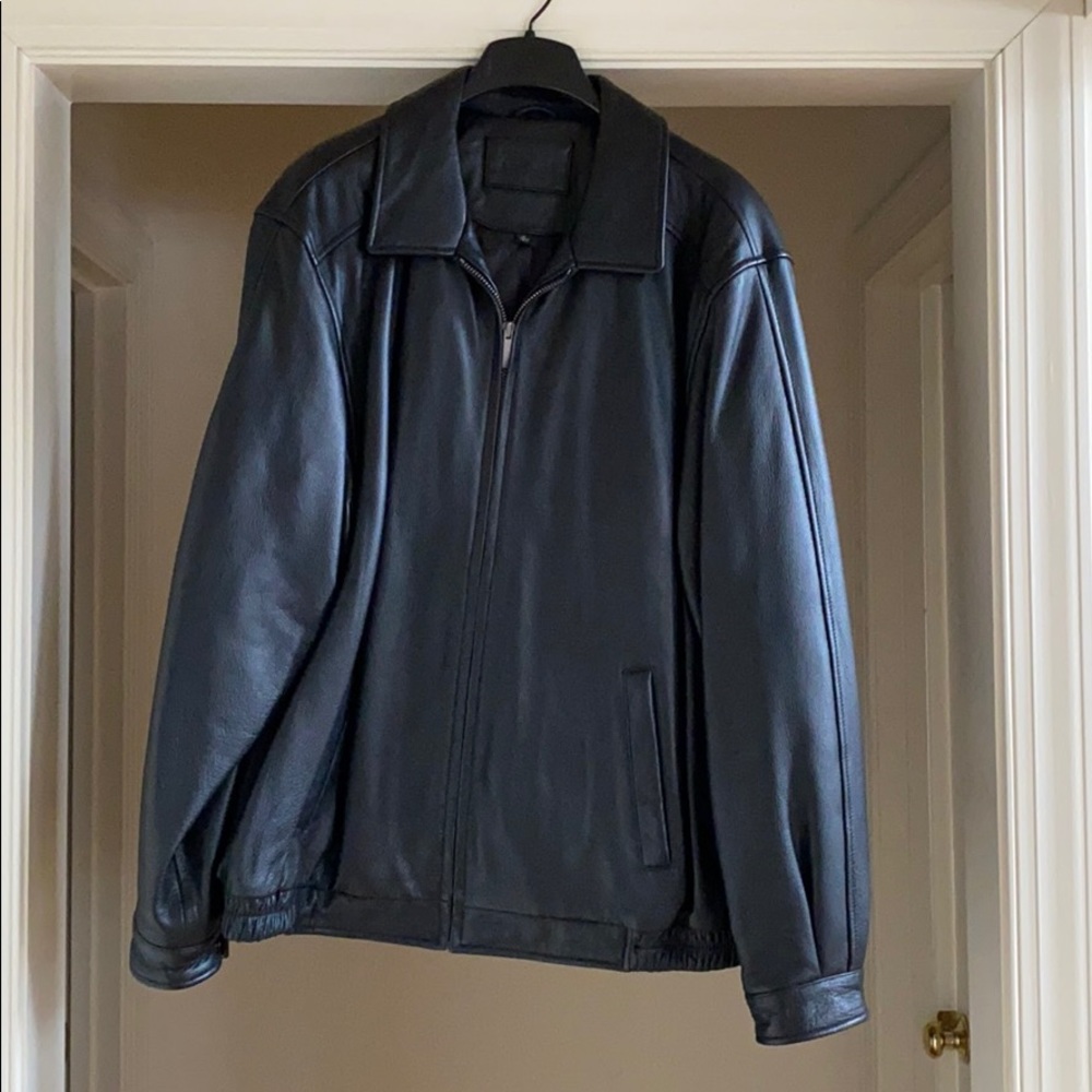 LT Black Croft & Barrow Genuine Leather Jacket